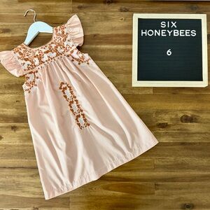 NEW Six Honeybees Girls UT Longhorns Flutter Sleeve Puebla Dress 6 Orange Stripe